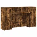 Bureau de réception chêne fumé 180x50x103,5cm bois d'ingénierie
