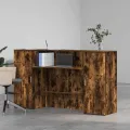 Bureau de réception chêne fumé 180x50x103,5cm bois d'ingénierie