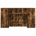 Bureau de réception chêne fumé 180x50x103,5cm bois d'ingénierie