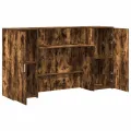 Bureau de réception chêne fumé 180x50x103,5cm bois d'ingénierie