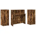 Bureau de réception chêne fumé 180x50x103,5cm bois d'ingénierie