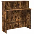 Bureau de réception chêne fumé 180x50x103,5cm bois d'ingénierie