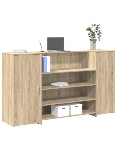 Bureau réception chêne sonoma 180x50x103,5 cm bois d'ingénierie