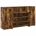 Bureau de réception chêne fumé 180x50x103,5cm bois d'ingénierie