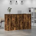 Bureau de réception chêne fumé 180x50x103,5cm bois d'ingénierie