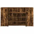 Bureau de réception chêne fumé 180x50x103,5cm bois d'ingénierie