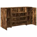 Bureau de réception chêne fumé 180x50x103,5cm bois d'ingénierie
