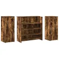 Bureau de réception chêne fumé 180x50x103,5cm bois d'ingénierie