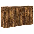 Bureau de réception chêne fumé 180x50x103,5cm bois d'ingénierie