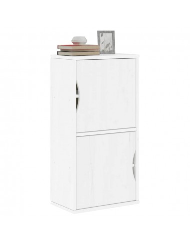 Armoire latérale ODDA blanc 40x24x79 cm bois massif pin