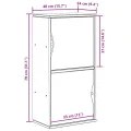 Armoire latérale ODDA blanc 40x24x79 cm bois massif pin