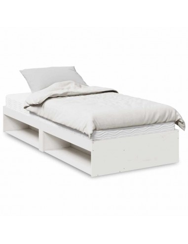 Lit de jour avec matelas blanc 90x190 cm bois de pin massif