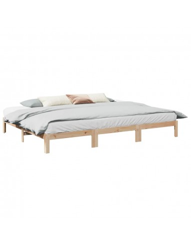  Cadre de lit familial sans matelas 240x200cm bois massif de pin