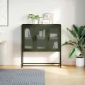 Buffet vert olive 100,5x39x107 cm acier laminé à froid