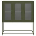 Buffet vert olive 100,5x39x107 cm acier laminé à froid