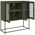 Buffet vert olive 100,5x39x107 cm acier laminé à froid