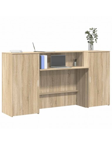 Bureau réception chêne sonoma 200x50x103,5 cm bois d'ingénierie