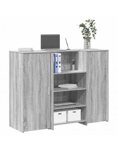 Bureau de réception sonoma gris 135x50x103,5 cm bois ingénierie