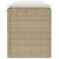 Banc de jardin avec coussin beige 110x40x44 cm résine tressée