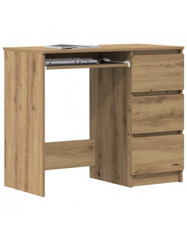 Bureau chêne artisanal 90x45x76 cm bois d'ingénierie