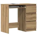 Bureau chêne artisanal 90x45x76 cm bois d'ingénierie