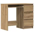 Bureau chêne artisanal 90x45x76 cm bois d'ingénierie