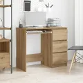 Bureau chêne artisanal 90x45x76 cm bois d'ingénierie