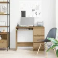 Bureau chêne artisanal 90x45x76 cm bois d'ingénierie