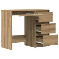 Bureau chêne artisanal 90x45x76 cm bois d'ingénierie