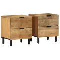 Tables de chevet 2 pcs 40x33x46 cm bois de manguier solide
