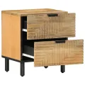 Tables de chevet 2 pcs 40x33x46 cm bois de manguier solide