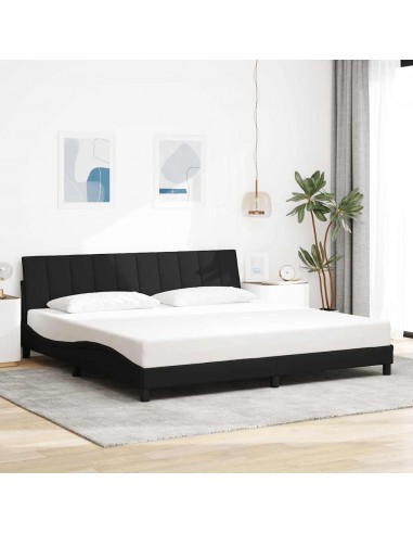 Cadre de lit sans matelas noir 200x200 cm tissu