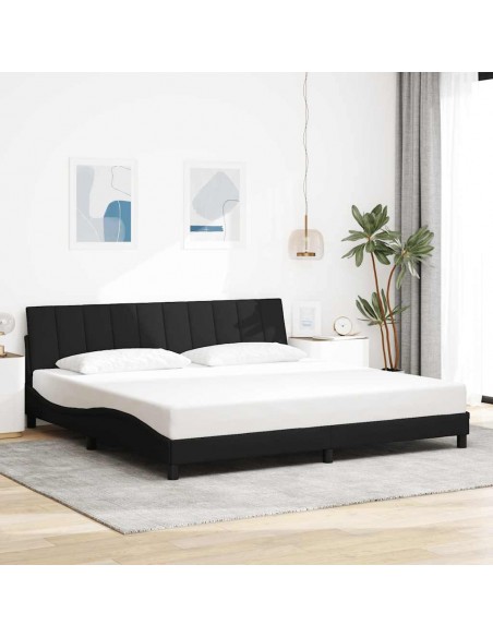 Cadre de lit sans matelas noir 200x200 cm tissu