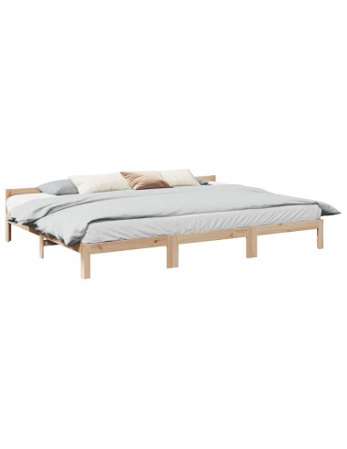  Cadre de lit familial sans matelas 240x200cm bois massif de pin