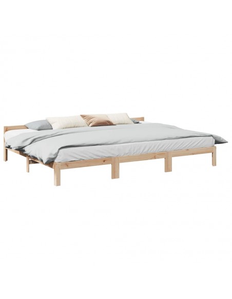  Cadre de lit familial sans matelas 240x200cm bois massif de pin