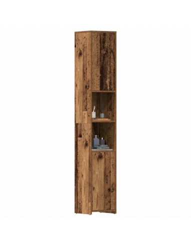 Armoire salle de bain vieux bois 30x30x183,5 cm bois ingénierie