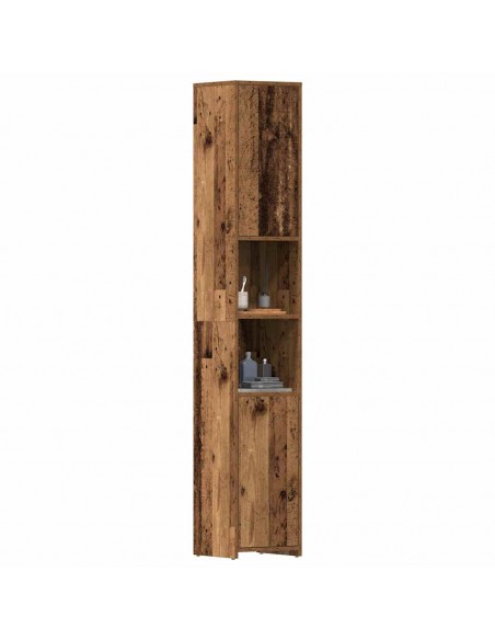 Armoire salle de bain vieux bois 30x30x183,5 cm bois ingénierie