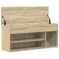 Banc à chaussures chêne sonoma 102x30,5x45 cm bois d'ingénierie