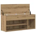 Banc à chaussures chêne artisanal 102x30,5x45cm bois ingénierie