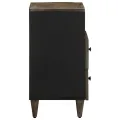 Table de chevet gris clair 50x33x60 cm bois de manguier massif