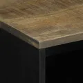 Table de chevet gris clair 50x33x60 cm bois de manguier massif