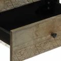 Table de chevet gris clair 50x33x60 cm bois de manguier massif