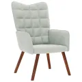 Chaise de relaxation Gris clair Velours