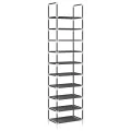 Étagère à chaussures 10 niveaux 44x28x180 cm tissu non-tissé