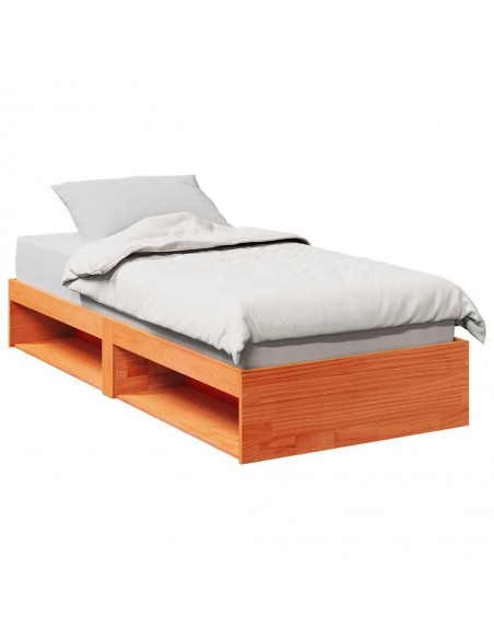 Lit de jour sans matelas cire marron 100x200 cm pin massif