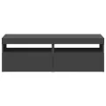 Meubles TV avec lumières LED 2 pcs gris 60x35x40 cm