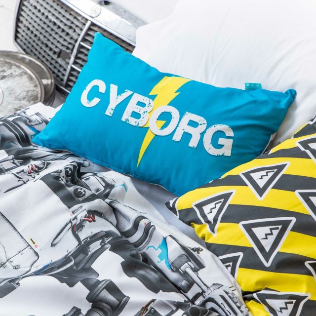 Housse de coussin HappyFriday Baleno Teen Cyborg Multicouleur 50 x 30