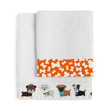 Ensemble de serviettes de toilette HappyFriday Mr Fox Dogs Multicouleu