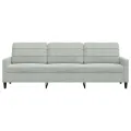 Canapé à 3 places Gris clair 210 cm Velours