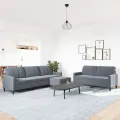 Ensemble de canapés 3 pcs avec coussins Gris foncé Velours